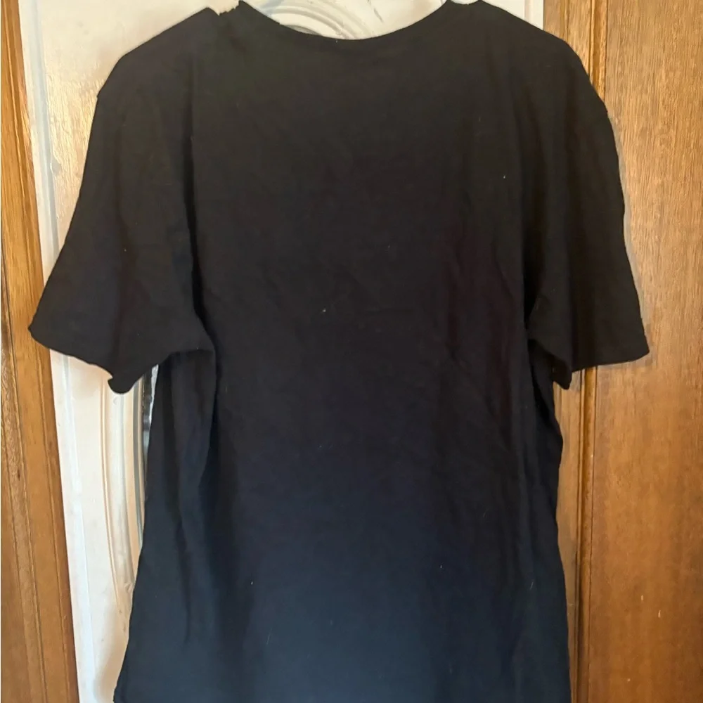 Black Graphic T-Shirt with White Print - Picture 3 of 4